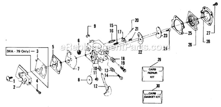 Page A Diagram and Parts List for 6000  Weed Eater Trimmer